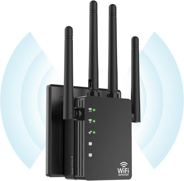 WiFi Extender Signal Booster with Ethernet Port, WiFi Extender with Dual Band 5GHz/2.4GHz